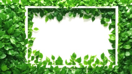 白背景の新緑のフレーム
