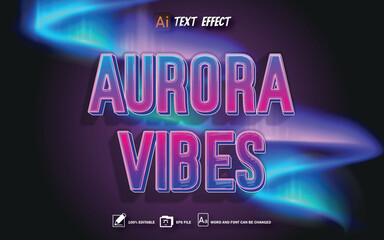 aurora vibes text effect