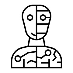 Cyborg line icon