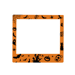 Halloween instant Photo frame. Vector graphic file. isolated. Transparent
