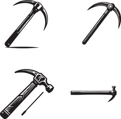  silhouette of clean vector Crowbar  isolated on white background