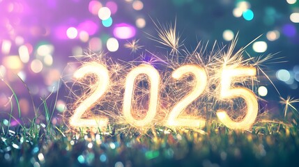 Sparkling 2025 New Year's Eve celebration.