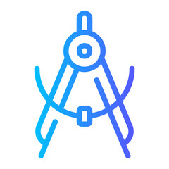drawing compass gradient icon