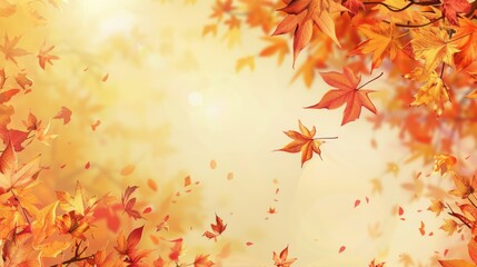 Fototapeta premium Leaves blowing in the wind, natural scenery