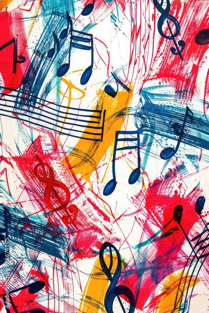 Poster a close-up view of musical notes written on a piece of paper, ideal for use in music-related project