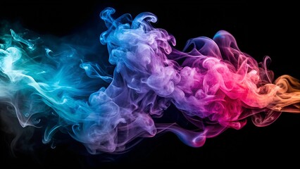 magical smoke on black background