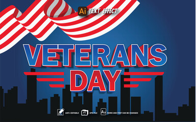 veterans day text effect