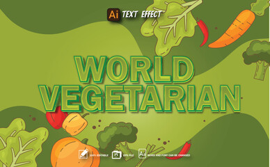 world vegetarian text effect