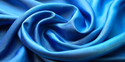 Obraz premium Abstract blue fabric with a smooth texture ideal for backgrounds, blue, fabric, abstract, textured, smooth, material, backdrop