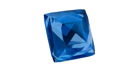 Fototapeta premium Sapphire Gem on transparent background, blue gemstone diamond isolated.