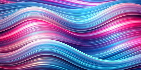Abstract Wavy Lines in Blue and Pink, Digital Art, 3D Rendering, Abstract, Waves, Color, Gradient