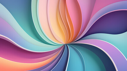 Abstract illustration featuring a soft, flowing lines and gradient color transitions