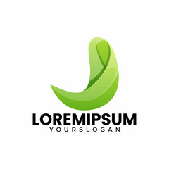 initials letter  J  colorful   creative logo design