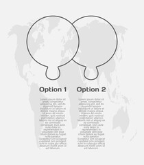 Two steps line infographic, puzzle template