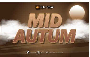 mid autum text effect