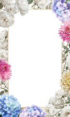 Editable Template Flower Frame Design