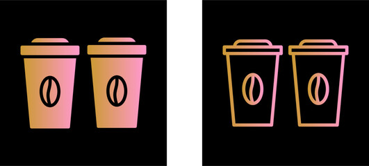 Two Coffees Vector Icon