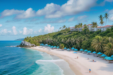 Beautiful beach landscapes to live, relax, travel on vacation.