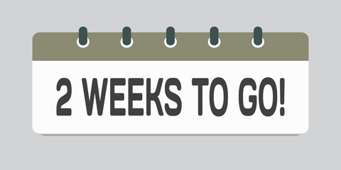 Countdown weekly calendar icon - two weeks left