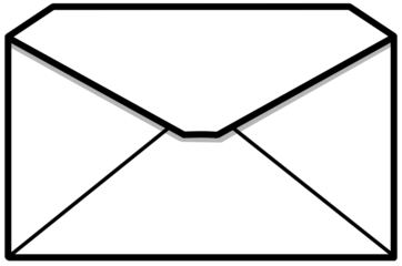 black and white envelope