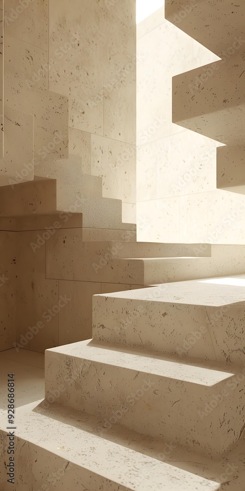 Poster abstract minimalist stone steps architecture design