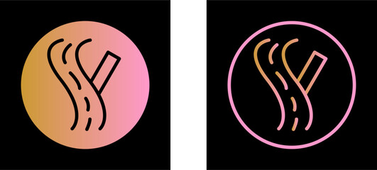 Linked Road Sign Vector Icon