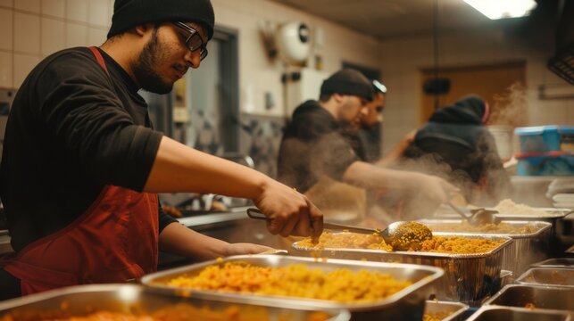 Professional Chefs Preparing Meals in a Commercial Kitchen - Culinary Expertise, Teamwork, Cooking Skills. Generative ai