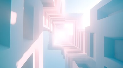 Fototapeta premium Abstract White Architecture Tunnel with Light