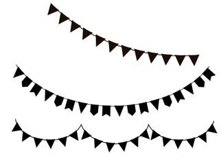 Silhouette of flags. Vector pennant isolated on white background.