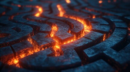 A complex labyrinth symbolizing the path of striving for success.