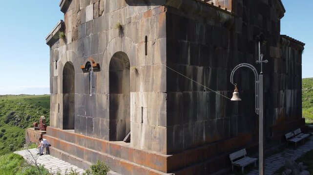 Aerial view of the ancient church of Vahramashen in Armenia. 