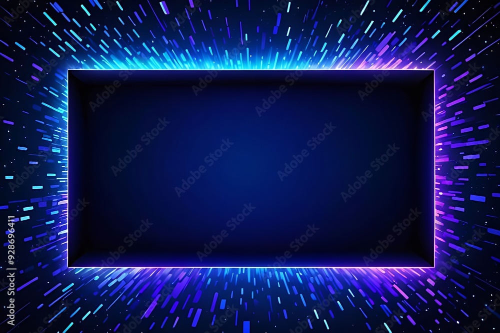 Aufkleber a blue and purple background with a large, empty box in the middle. the box is surrounded by a color