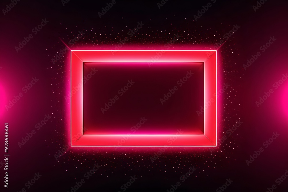 Aufkleber a red square with a black background. the square is lit up and has a glowing effect. the image has a