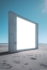 White Wall in Desert with Light