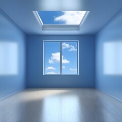 Empty Room with Skylight and Window
