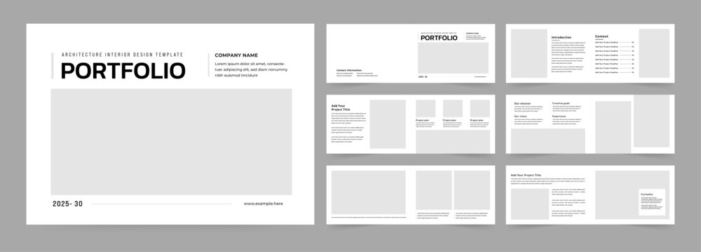 Architecture Brochure Design Template, Use for annual report, proposal, portfolio, brochure, catalog, magazine, booklet.