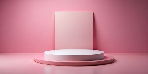 Minimalist Pink and White Platform, Minimalist , Pink Background , Product Display , Product Photography