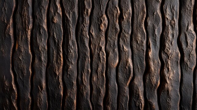 Capturing the distinct texture of catalpa tree bark, with its thick, deeply fissured patterns and scaly sections, perfect for natural texture references