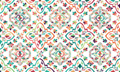 Abstract Ikat pattern with seamless design, perfect for ethnic-themed backgrounds, curtains, carpets, wallpapers, clothing, and decorations. Ideal for wrapping paper, batik, and other creative uses.