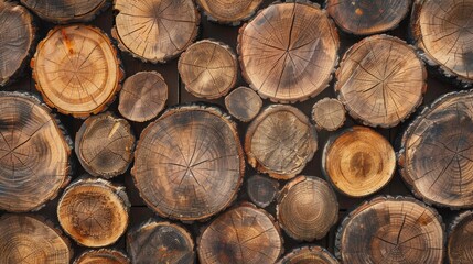 Wood stumps piles background illustration generated by ai