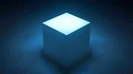 Blue Cube Light Minimalist Background
