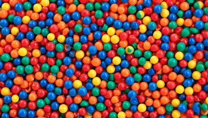 Rainbow of Play: A vibrant, joyful explosion of colorful plastic balls, perfect for backgrounds, textures, or playful designs.