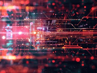 Fototapeta premium Futuristic technology concept with abstract digital circuit background for innovative design