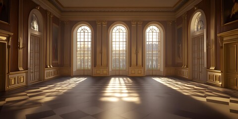 Obraz premium Sunbeams In An Elegant Room With Gold Accents