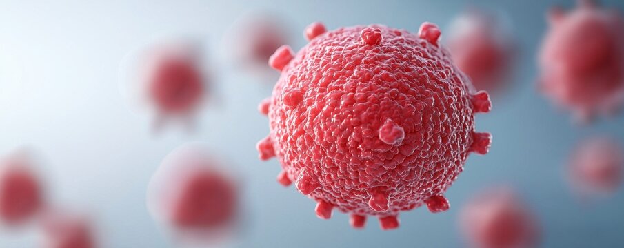Breast cancer cell exosome release intercellular communication 3D illustration