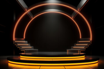photo the best-hyper realistic-vibrant-podium-abstract background image-wallpaper 