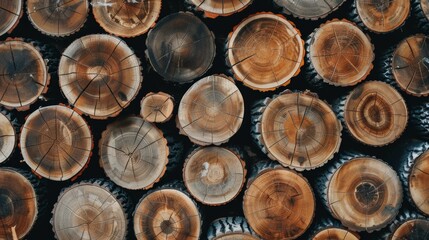 Wood stumps piles background illustration generated by ai