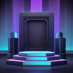 photo the best-hyper realistic-vibrant-podium-abstract background image-wallpaper 