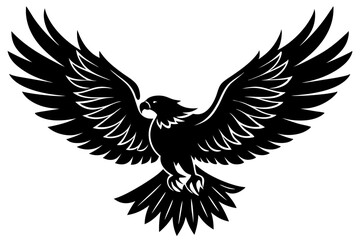 Flynig Eagle silhouette on white background