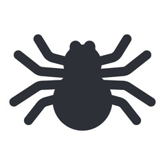 Halloween spider silhouette vector cartoon illustration isolated on a white background.